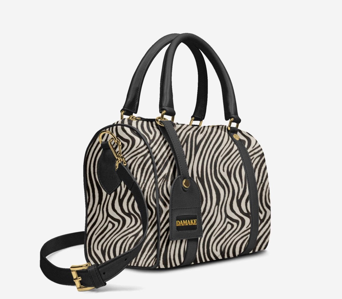 DAMAKÉ™ Zebra Luxe Signature Satchel Handbag