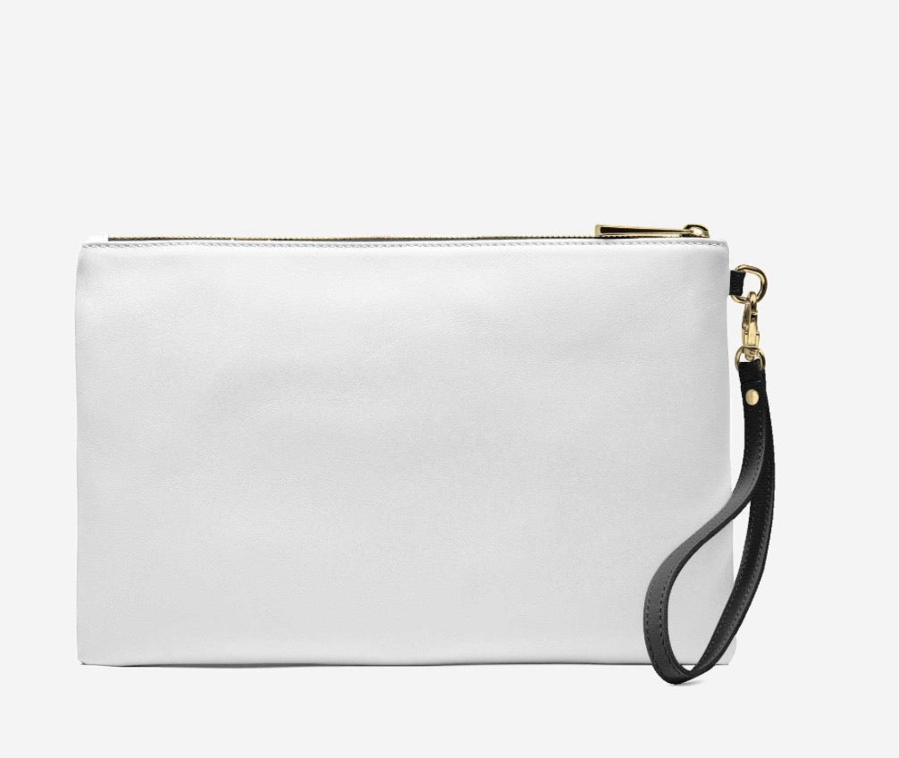 ELLE-B™ Pearl White Luxe Wristlet Clutch