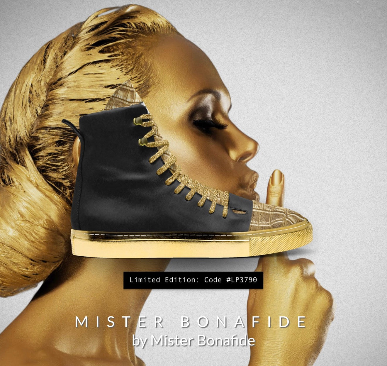 Mister Bonafide — Black & Gold High-Top (Men)