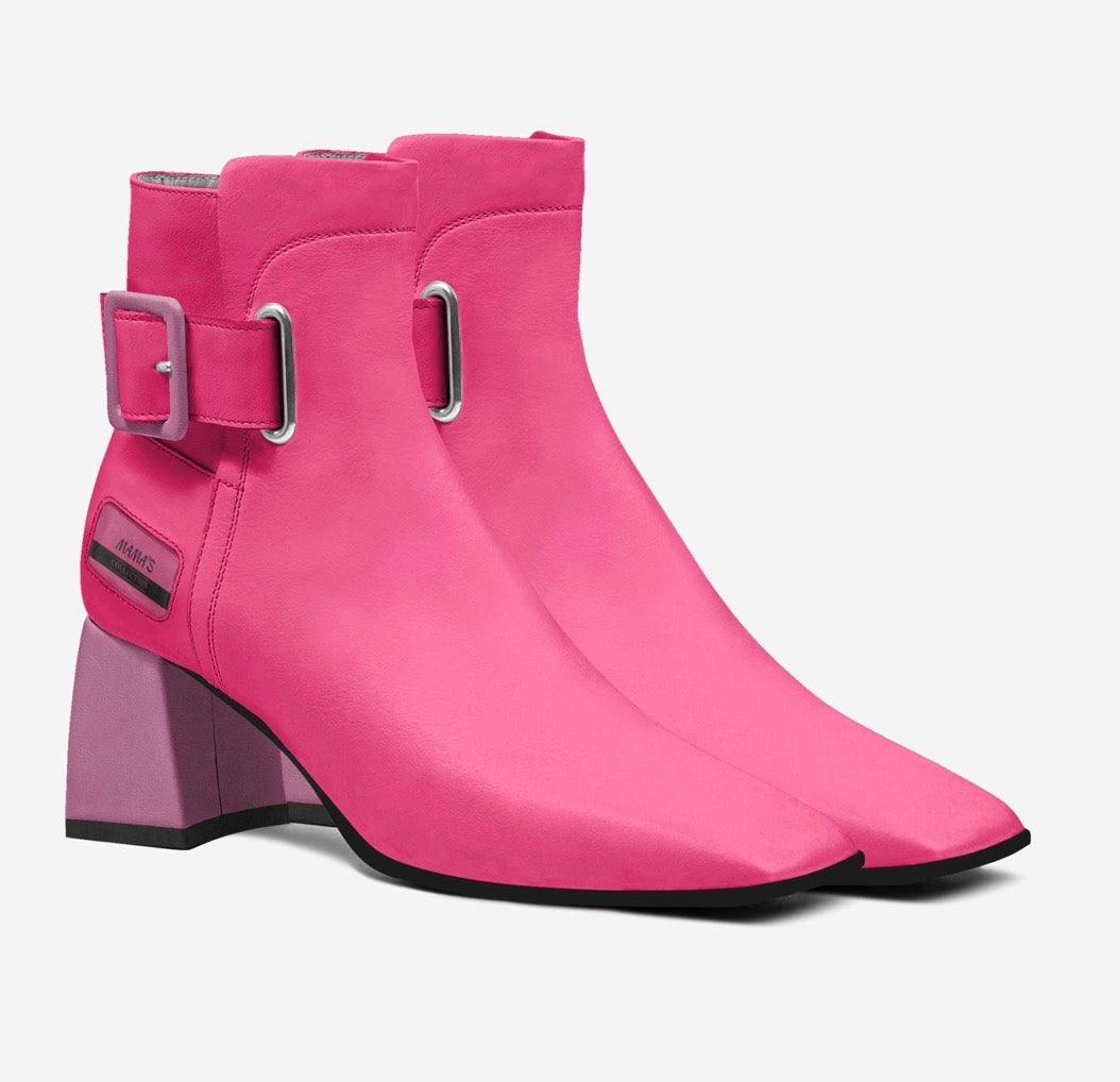MAMA’S Pretty in Pink Luxury Buckle Ankle Boots