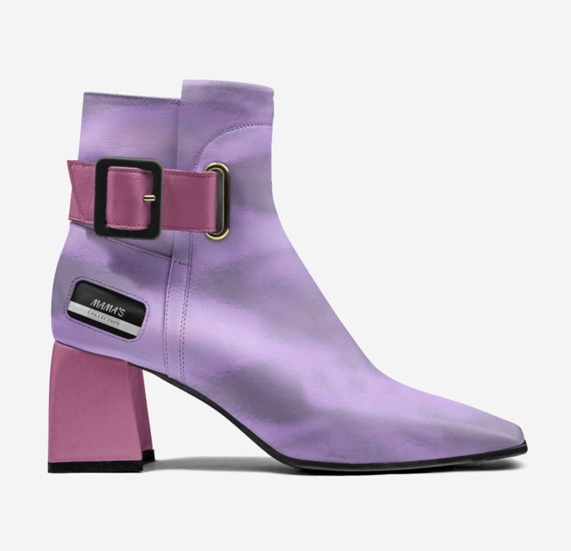 MAMA’S Lavender Dream & Rose Pink Luxury Buckle Ankle Boots