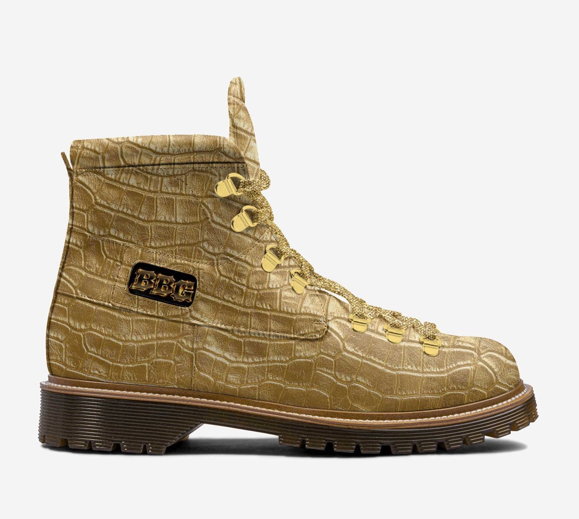 BBG Signature Gold Croc Boot