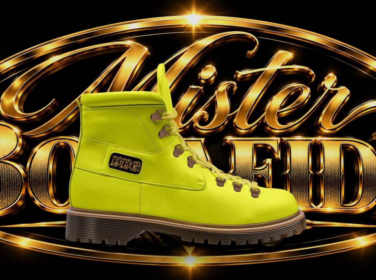 BBG Electric Neon Yellow Luxury High-Top Boots