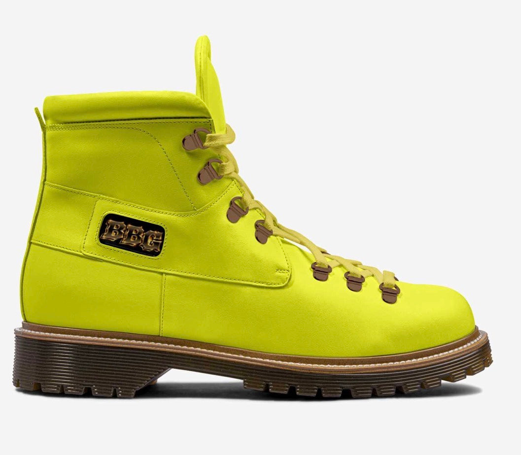 BBG Electric Neon Yellow Luxury High-Top Boots