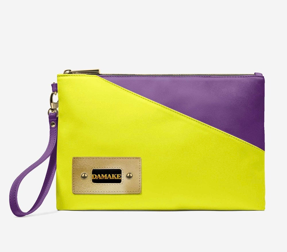 DAMAKÉ™ Neon Luxe Colorblock Wristlet Clutch