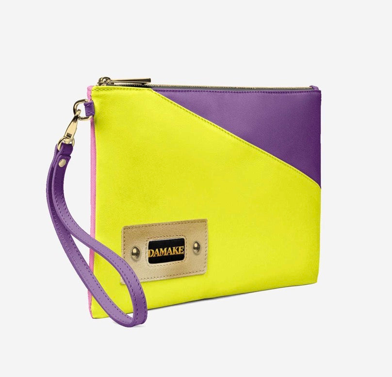 DAMAKÉ™ Neon Luxe Colorblock Wristlet Clutch