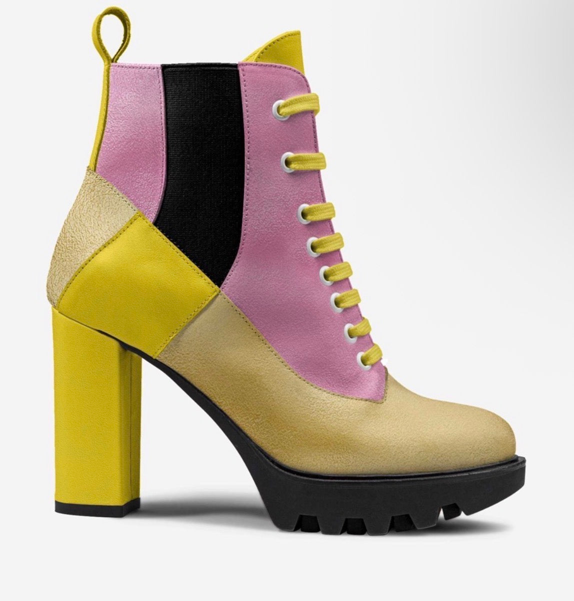 DAMAKÉ™ Colorblock Luxe Platform Lace-Up Boot