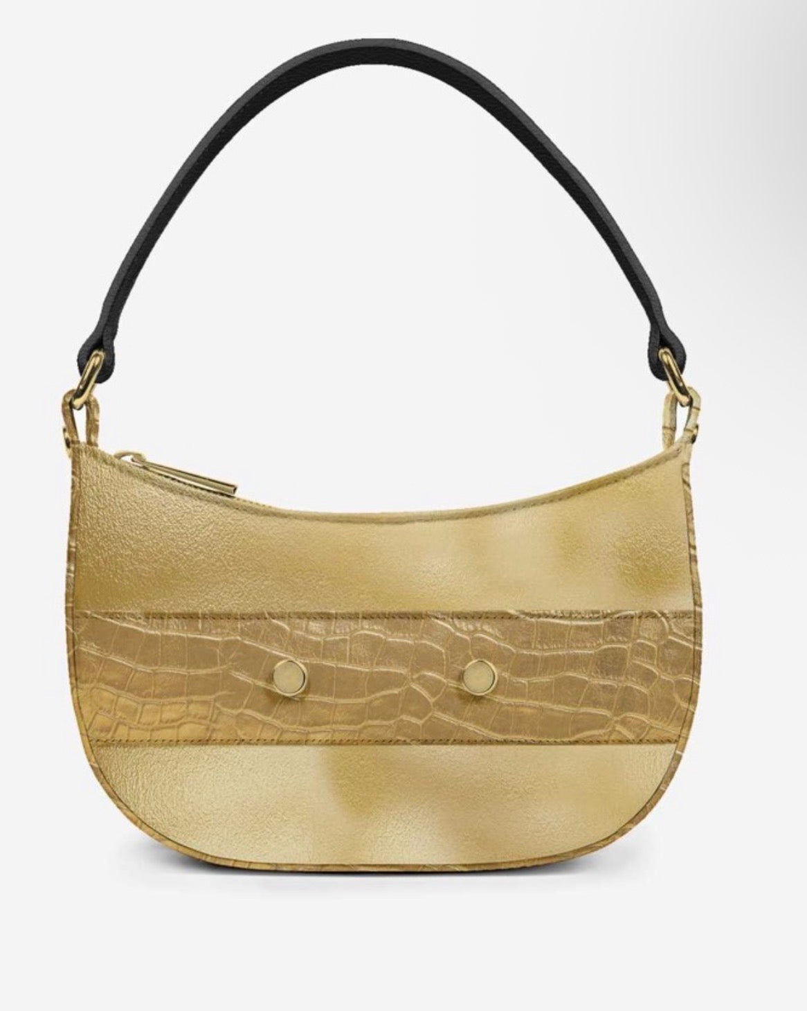 DAMAKÉ™ Golden Croc Luxe Shoulder Bag