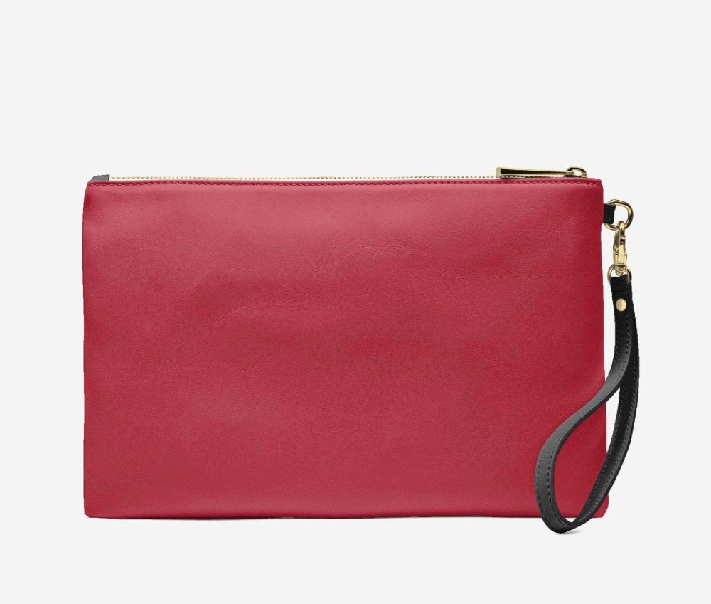 ELLE-B™ Ruby Red Luxe Colorblock Wristlet Clutch