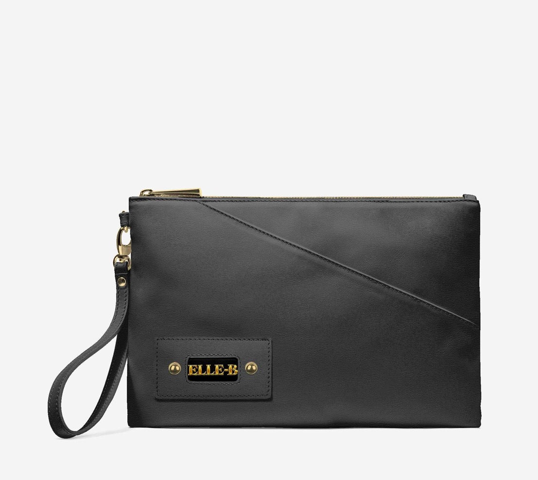 ELLE-B™ Midnight Black Luxe Wristlet Clutch