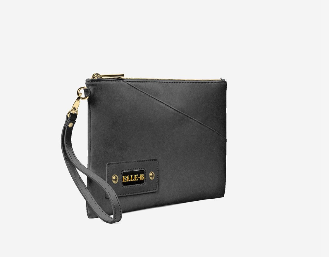 ELLE-B™ Midnight Black Luxe Wristlet Clutch