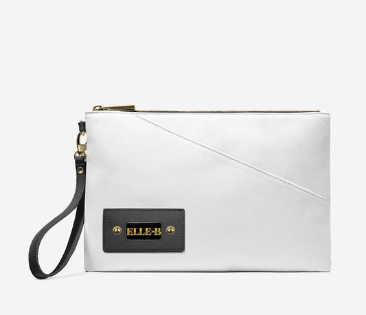 ELLE-B™ Pearl White Luxe Wristlet Clutch