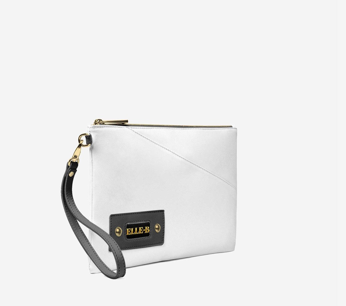 ELLE-B™ Pearl White Luxe Wristlet Clutch
