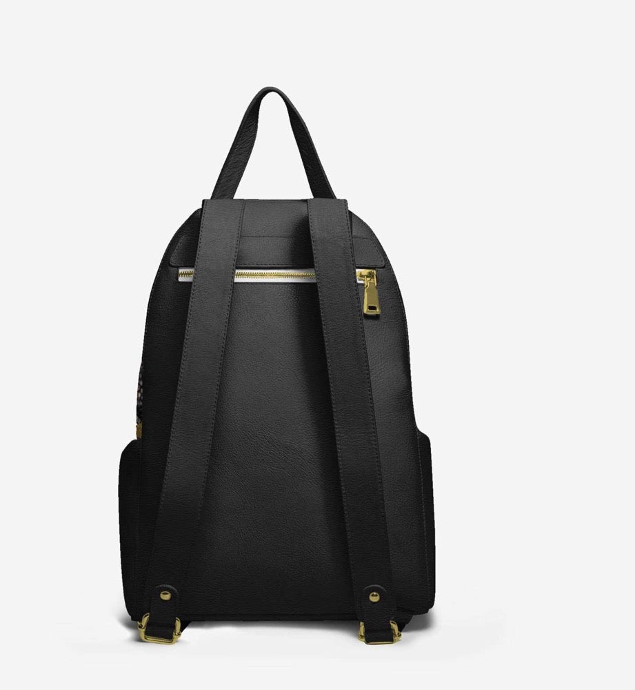 HALLEYBEE’S Exotic Snakeskin Luxury Fashion Backpack with Black & Gold Accents