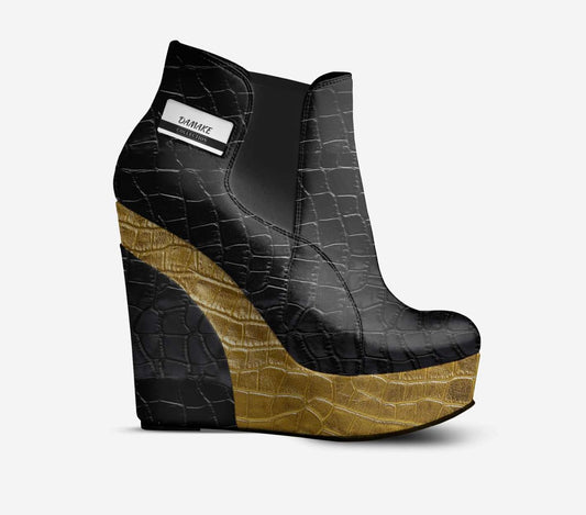 DAMAKE – Black Gold Signature Wedge Boot
