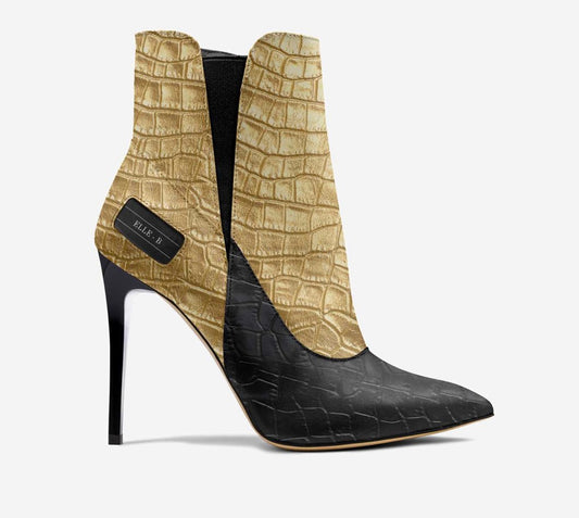 ELLE-B™ Croc Contrast Stiletto Boot